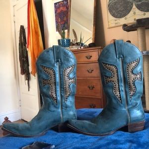 Frye brand leather cowgirl boots